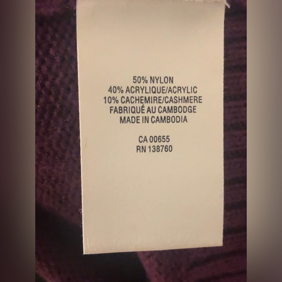 LOVELY SOFT DARK GREY & PURPLE TURTLENECK WITH 10% CASHMERE NWT - Picture 13 of 16